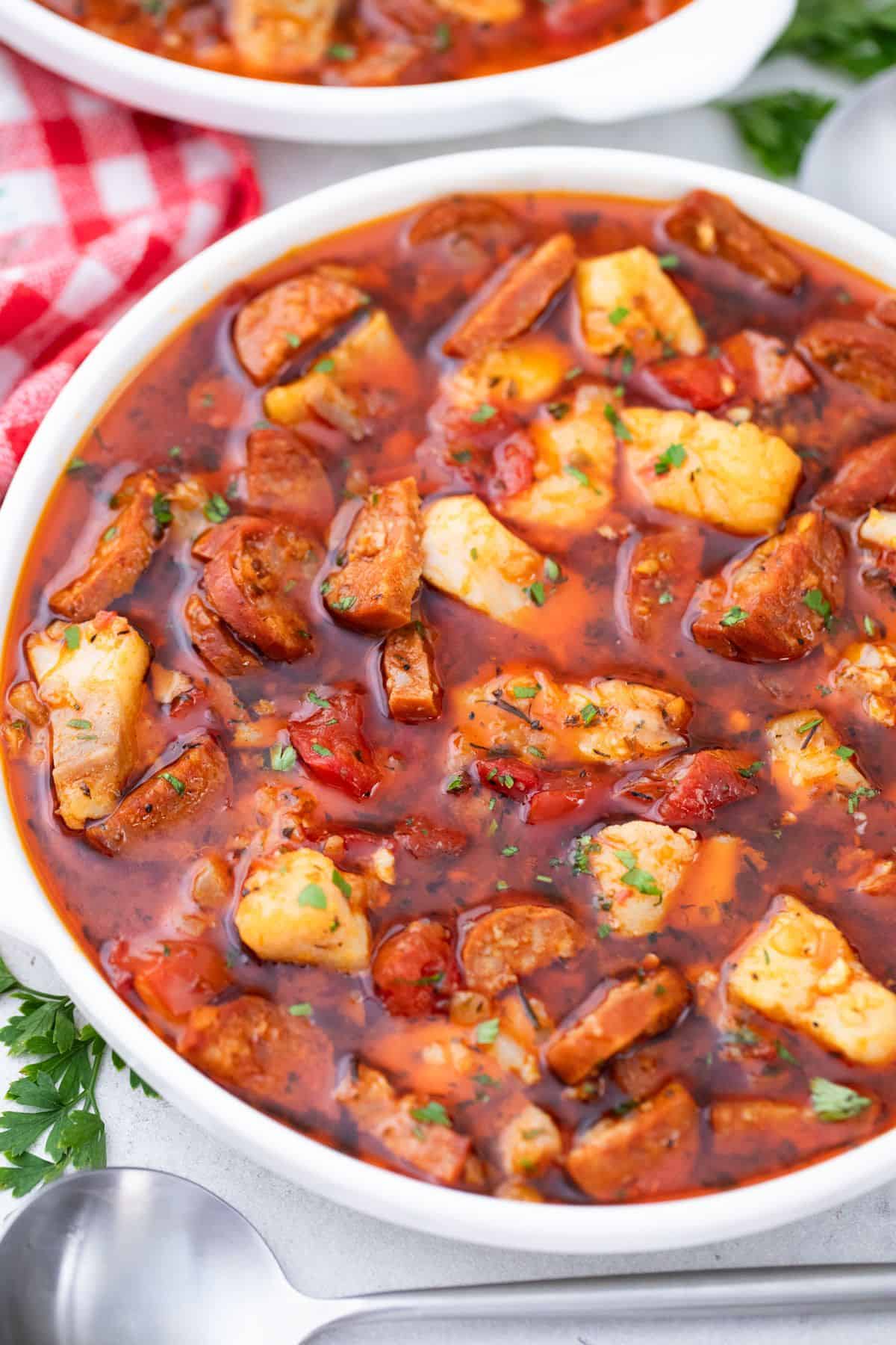 Fish Stew With Chorizo And Tomatoes | Little Bit Recipes