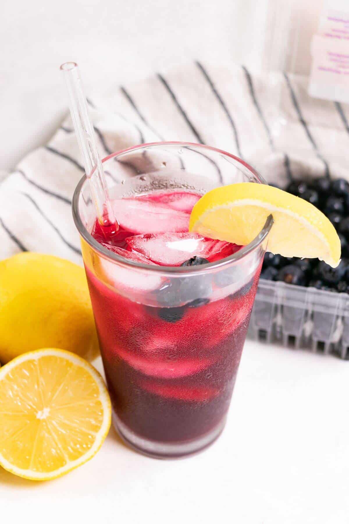 Blueberry Vodka Lemonade Cocktail | Little Bit Recipes